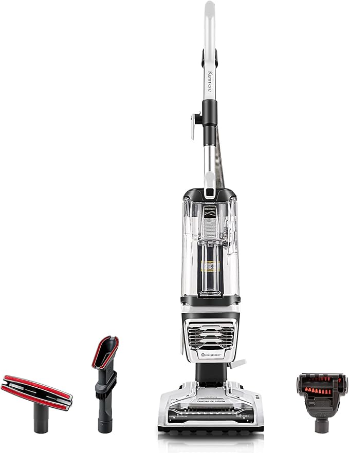 Kenmore DU4399 Featherlite Lift-Up Bagless Upright Vacuum 2-Motor Power Suction Lightweight Carpet Cleaner with Hair Eliminator Brushroll, HEPA Filter and 2 Cleaning Tools, White