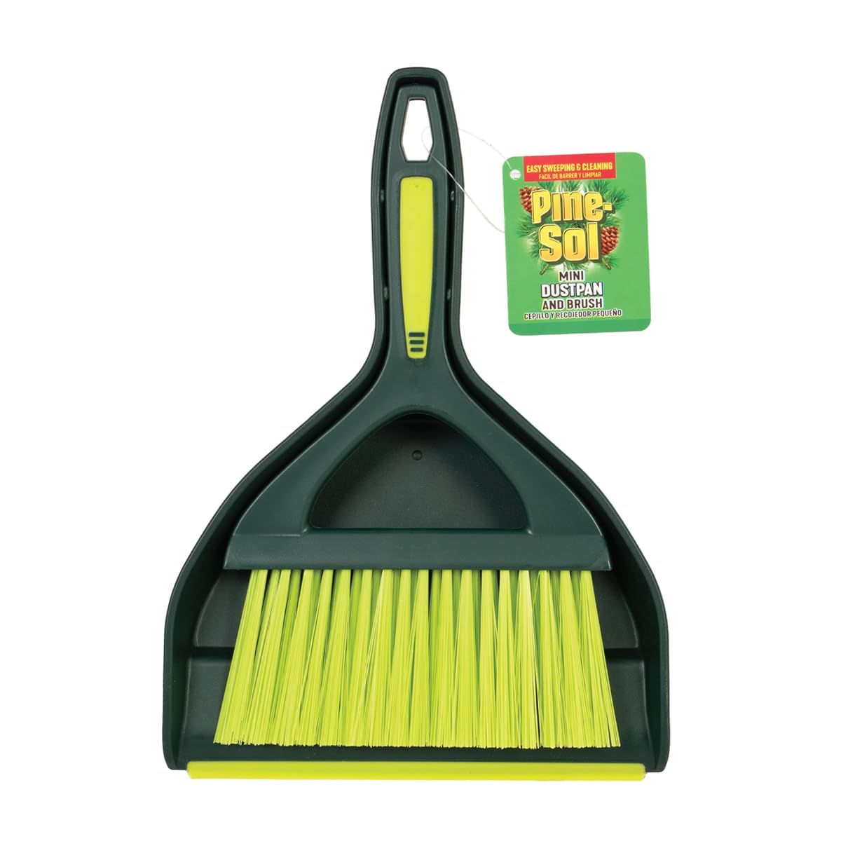 Pine-Sol Mini Dustpan and Brush Set | Nesting Snap-On Design | Portable, Compact Dust Pan and Hand Broom for Cleaning, Green