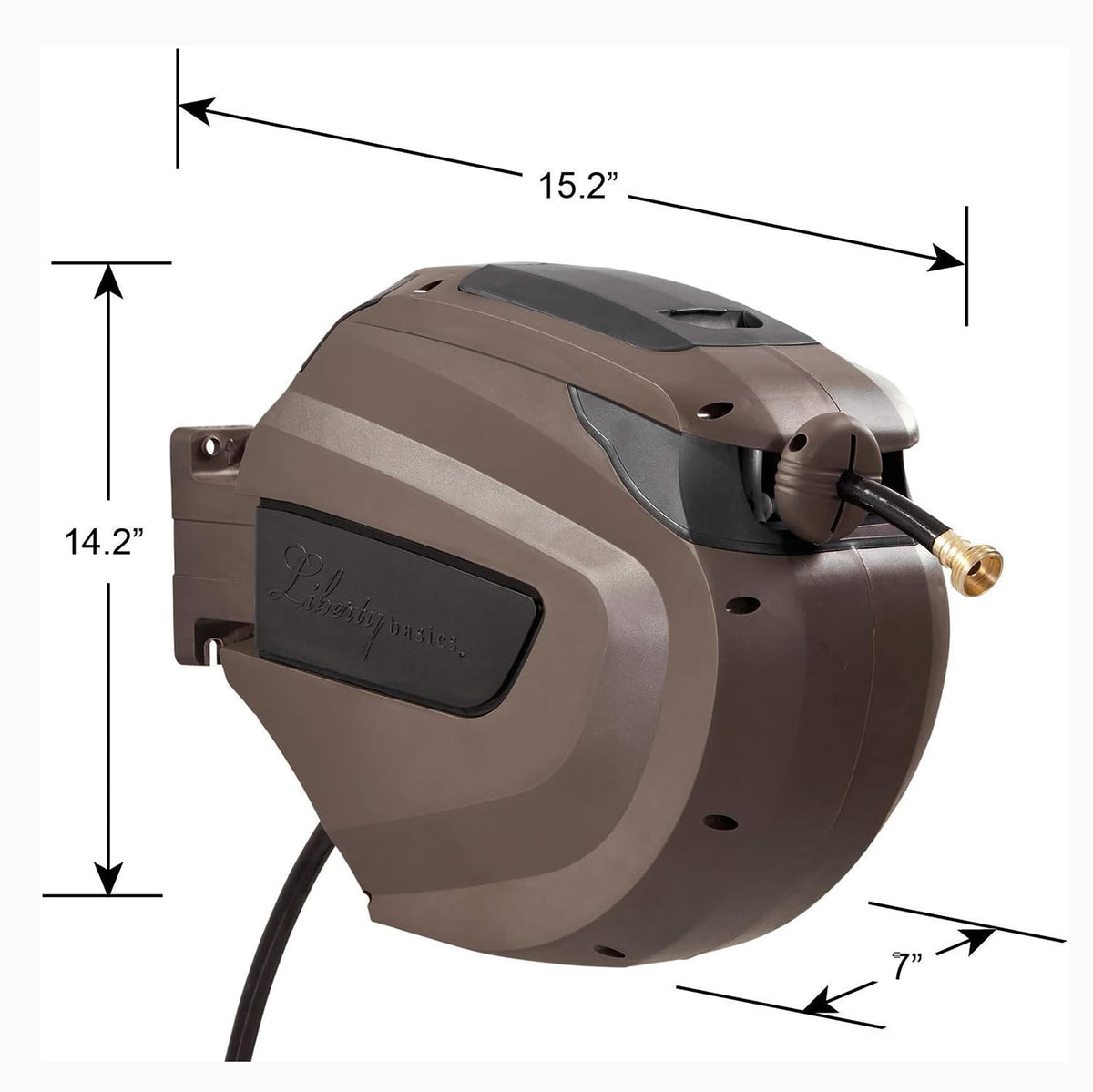 Liberty Basics 516, 65-Feet Retractable Hose Reel, Bronze