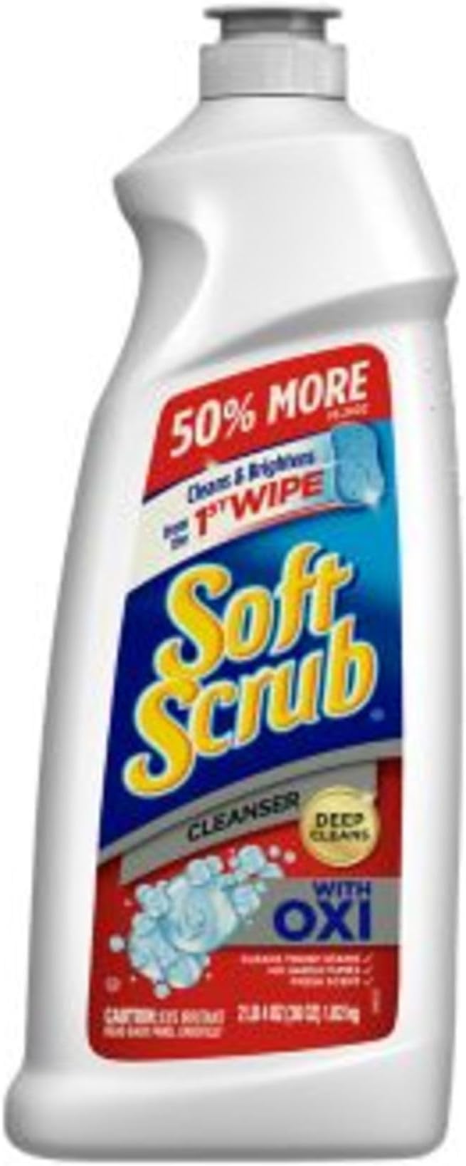 Soft Scrub Multi-Purpose Kitchen and Bathroom Cleanser with Oxi, 36 Ounce (Pack of 6)