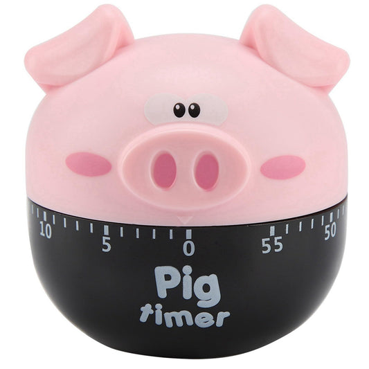 ‌shenruifa ‌‌‌‌‌‌Cute Cartoon Pig Kitchen Timer - Mechanical Cooking Timer Counter for Baking, Eggs & More (Pink)