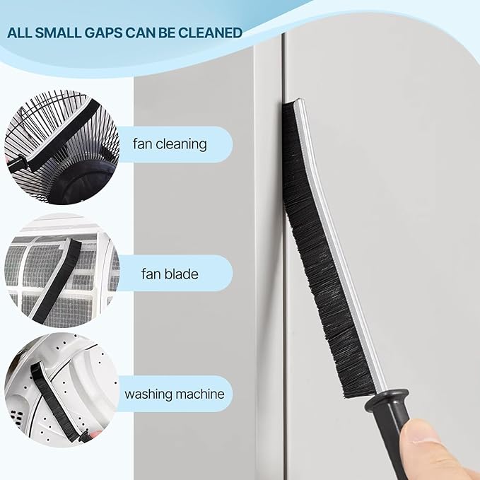 Cleaning Brush, Bathroom Tile Groove Gap Cleaning Brush,Premium Cleaning Tool Aluminum Support with 15° Angle, Thin Brush for Home Kitchen (3PCS)