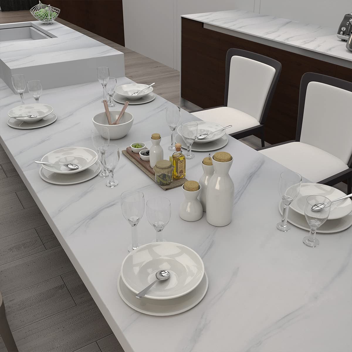 White Marble Contact Paper Textured Beige White Granite Wallpaper Peel Stick Countertop Contact Paper Removable Waterproof Adhesive Paper Thick Shiny Marble Look Wall Paper Kitchen Table Vinyl Wrap