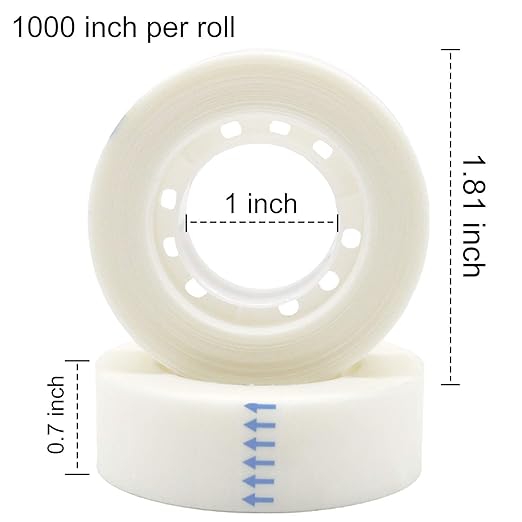 OWLKELA 12 Rolls Matte Adhesive Tape, Matte Finish Invisible Tape, Foggy Translucent Tape Great for Correction and Labeling, Compatible with Standard Tape Dispenser, 0.7 in x 1000 Inches