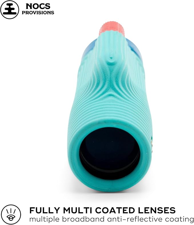 Nocs Provisions Zoom Tube 8x32 Monocular, 8X Magnification Telescope, Bak4 Prism, Wide Field of View for Bird Watching, Backpacking & Wildlife Viewing - Tahitian Blue