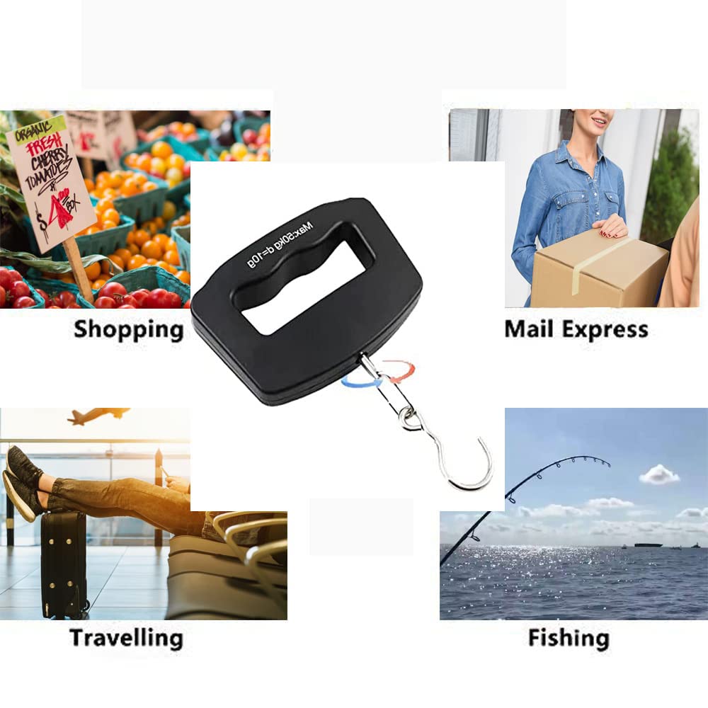 Luggage Scale, Large Handle, Electronic Luggage Scale, High Precision Carrying, 110lbs/50kg, Hook Rotates 360°, Travel Airport Checked Luggage Baggage, Avoid Extra Charges for Your Over Weight