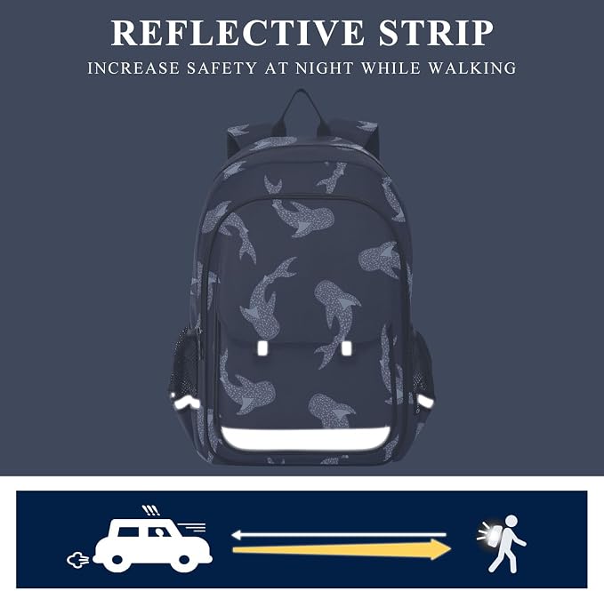 Fisyme Sea Whale Sharks School Backpack Laptop Backpack Bags Bookbag Travel Casual Computer Notebooks Daypack