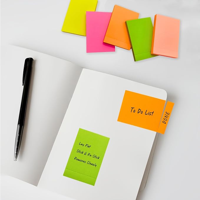 Full Adhesive Sticky Notes 3x2 - Bright Colors (400 Sheets)