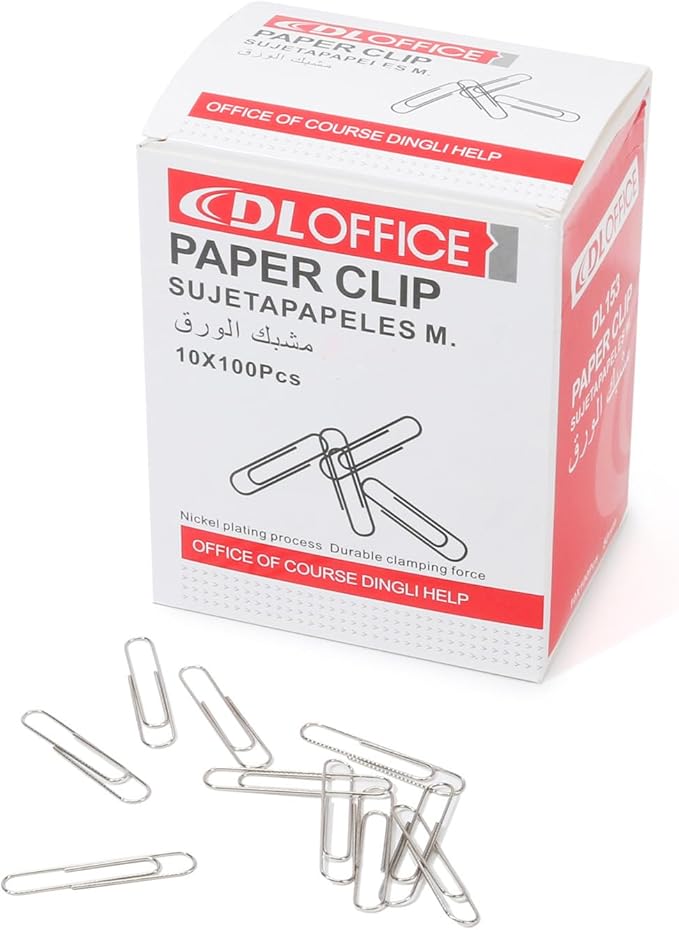 Jumbo Paper Clips，Qimailer Paper Clips - 1000 Pieces (10 Boxes of 100 Each) - Silver Standard Size 2.0IN - Office & School