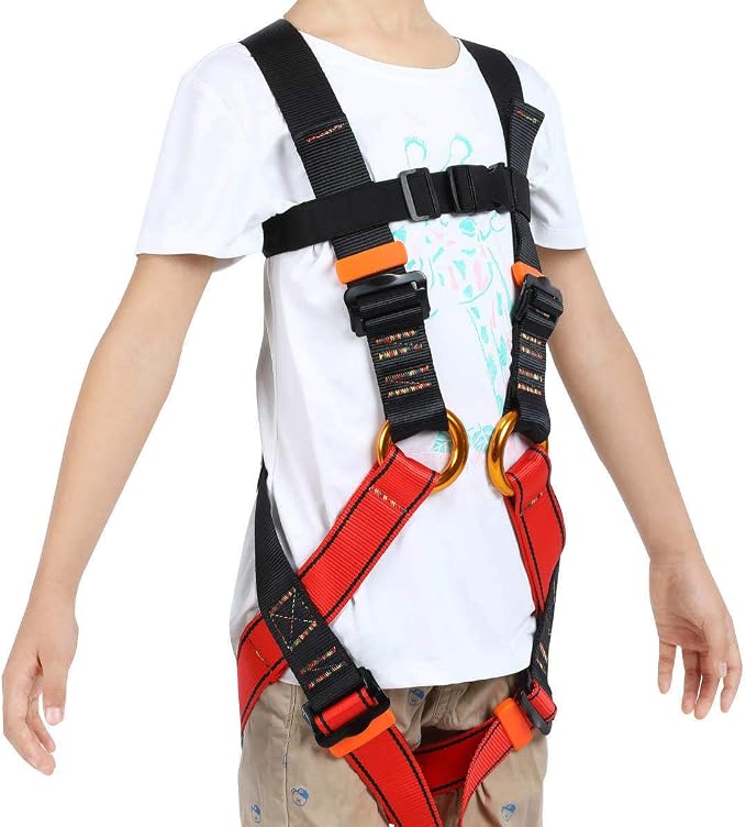 Kids Climbing Belt, Youth Full Body Safety Belt for Outdoor Expanding Training Caving, Zipline Belt Rappelling Equip