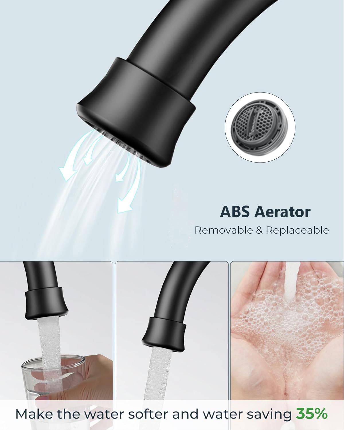 FORIOUS Matte Black Bathroom Faucets, 4 Inch Centerset Bathroom Sink Faucet 2 or 3 Hole with Pop up Drain and cUPC Hose, Two Handles Control, 360° spout for Restroom,Vanity, RV