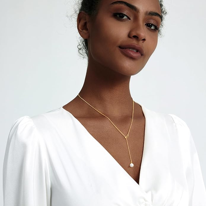 Zeffy Gold Pearl Necklace for Women, Dainty 14K Gold/Silve Plated Layered Pearl Choker Pearl Earrings Pearl Bracelets Wedding Trendy Gold Jewelry Set for Women Gifts