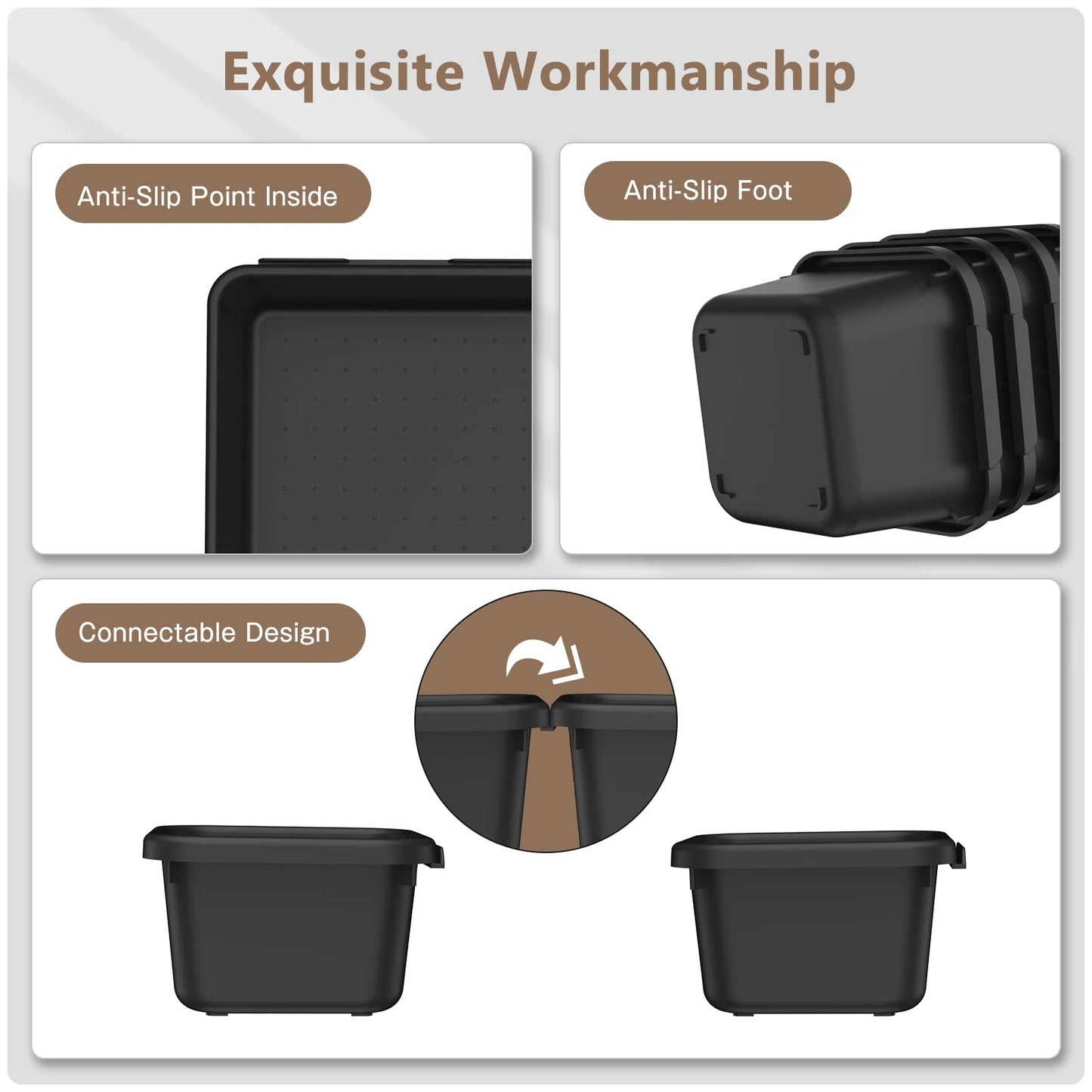 【More Larger Size】A-LUGEI【69 PCS-5 Size】 Tool Box Organizer Tray Divider Set【Black】 Desk Drawer Organizer Bin, Socket Organization and Storage Toolbox for Rolling Tool Chest Cart WorkBench Part Widget