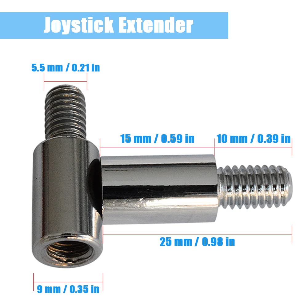 koofull Arcade Game Joystick Extender 4 Pcs 15mm Arcade Cabinet Control Accessories, Make the Arcade Joystick Longer, for Retro Arcade US Balltop Joysticks