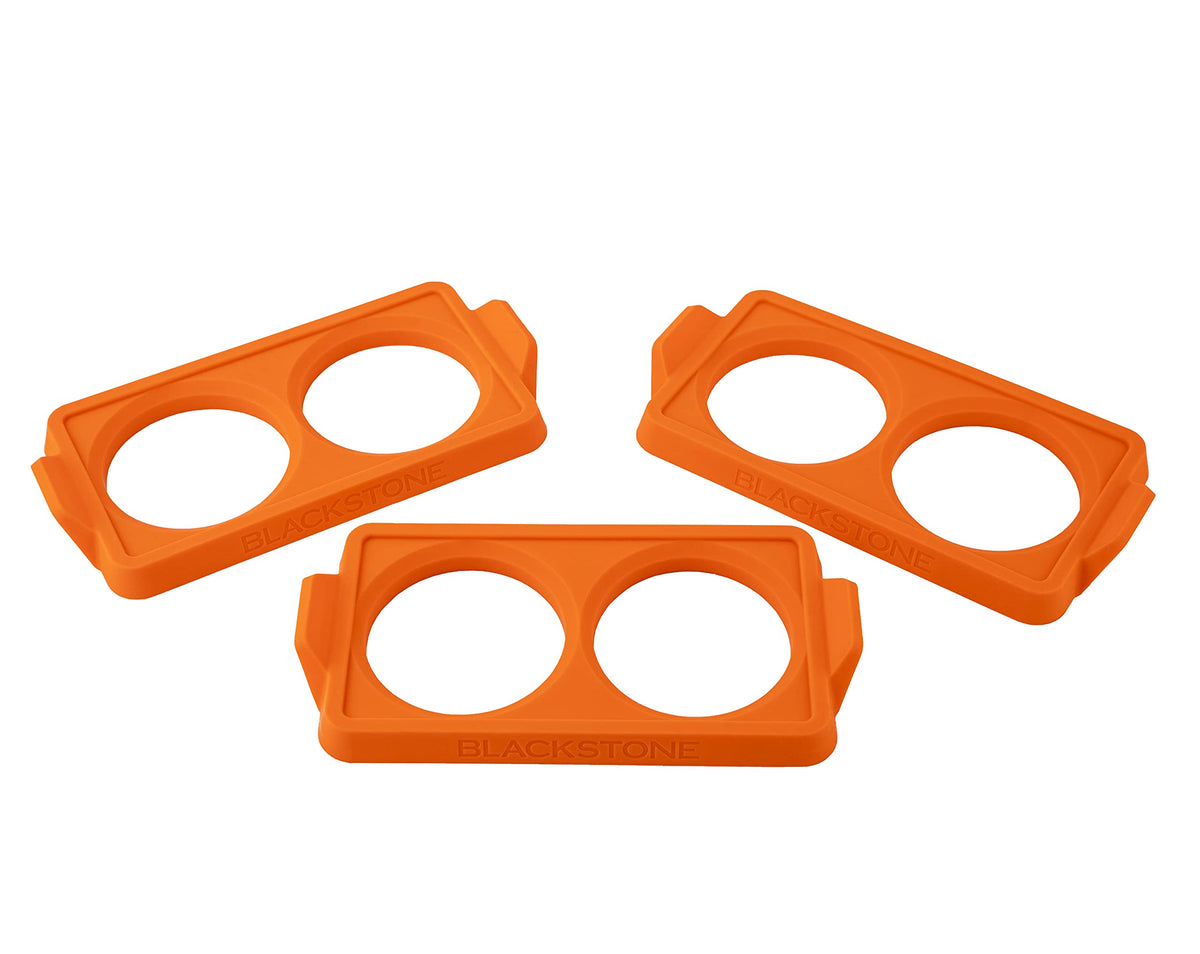 BLACKSTONE 5600 Silicone Egg & Omelet Ring (Set of 3) for Breakfast, Non Stick Food Grade Round Egg Cooking Shapers Ring Mold for Pancake, Patties & English Muffin – Portable Griddle Accessories