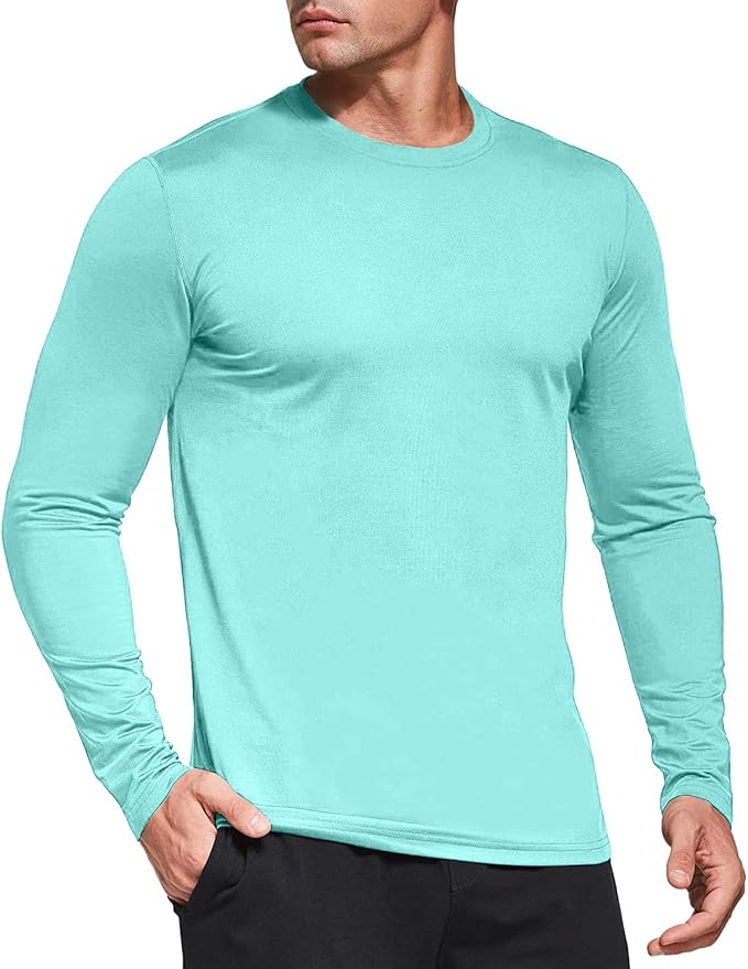 Men's 1, 3 or 5 Pack Performance Long Sleeve T-Shirts, UPF 50+ Sun Protection Shirts, Athletic Gym Workout Shirts for Running