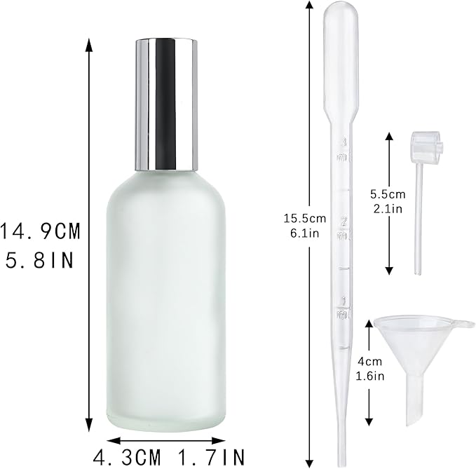 YU FENG Perfume Bottles Empty Glass Refillable Atomizer 3 Pack 100ml/3.4oz