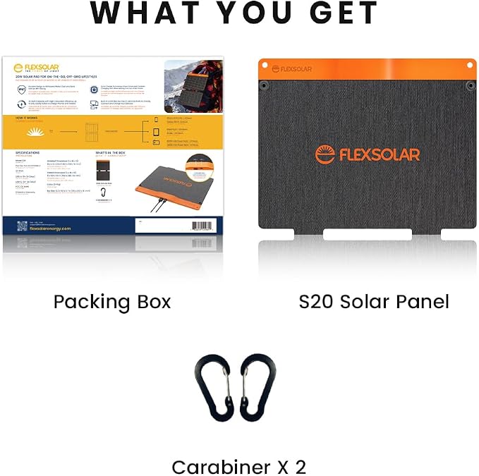 20W Small Solar Panel Charger 5V USB-A USB-C Foldable Portable Lightweight ETFE Power Emergency Panel IP67 Waterproof Hiking Camping Backpacking for Phones Tablets Power Bank