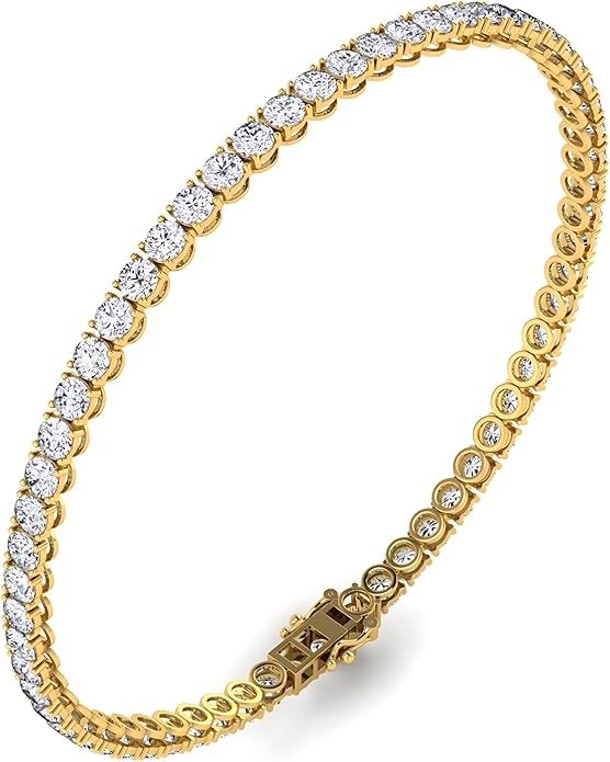 0.50-15 Carat Lab Grown Classic Diamond Tennis Bracelet 4 Prong Setting Luxury Collection (F-G Color, SI Clarity) Length- 7 Inch