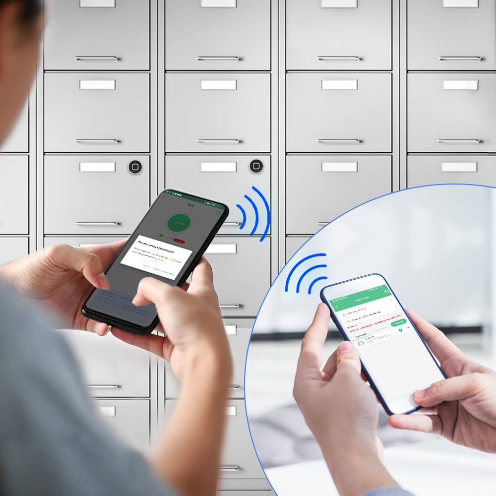 Fingerprint Drawer Lock eLinkSmart Bluetooth App Cabinet Lock 20MM (17MM) for Home Office Mailbox Keyless Furniture with 3 Sizes Tubular Cam 20 Fingerprints 1000+ App Users