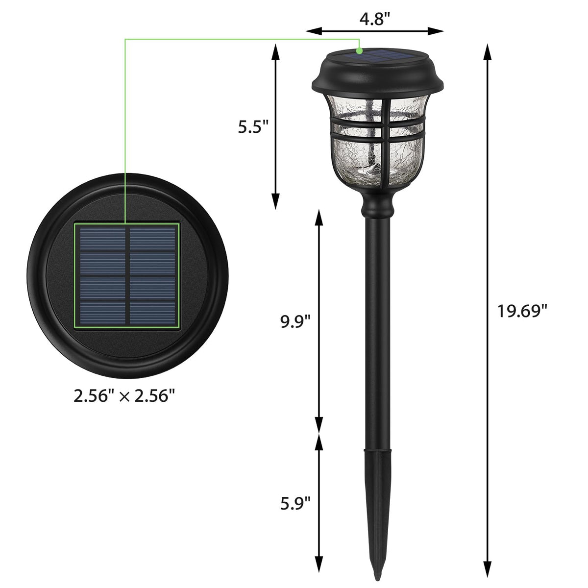 XMCOSY+ Solar Pathway Lights Outdoor, High Lumens LED Garden Lights with 2 Lighting Modes, Solar Powered Light, IP65 Waterproof Auto ON/Off for Yard Walkway Driveway Decor (Warm & Cool White)