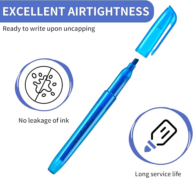 Highlighters Assorted Colors, 60 Pack Highlighters Bulk : No Bleed & Dry-Quickly, Highlighter Set : Chisel Tip & 6 Bright Colors, Highlighter Markers for school | college | office supplies