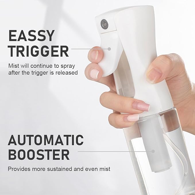 ELEMSY Spray Bottle For Hair (2 Pack 6.8 OZ) Continuous Mister Empty Spray Bottles, Ultra Fine Mist Water Sprayer for Hairstyling, Cleaning, Plants, Pets, Barbers, Salons, Essential Oil Scents