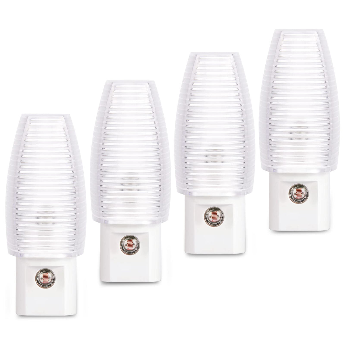 Emotionlite Plug in Night Light, Warm White LED Nightlight, Dusk to Dawn Sensor, Kids, Nursery, Bedroom, Bathroom,Hallway, Stairs, Kitchen, 4 Pack