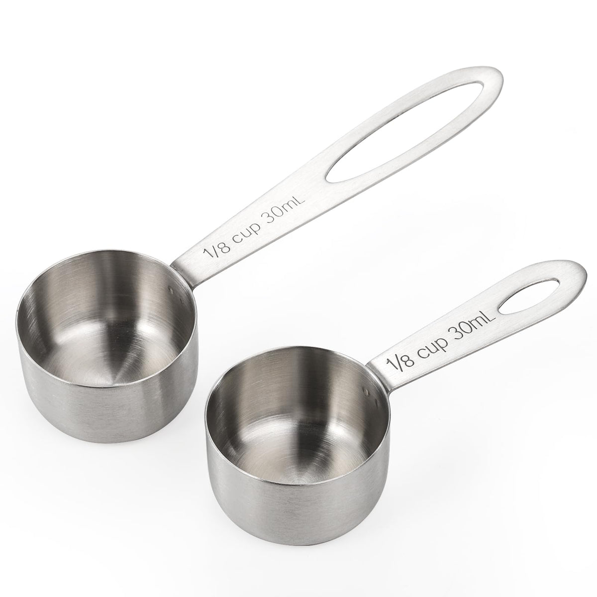 Hedume Set of 8 Coffee Scoop, Stainless Steel Coffee Measuring Scoops 1/8 Cup, Including 4 Pack Short Handled and 4 Pack Long Handle Coffee Scoops for Coffee, Tea, Sugar and Milk, 30 ml