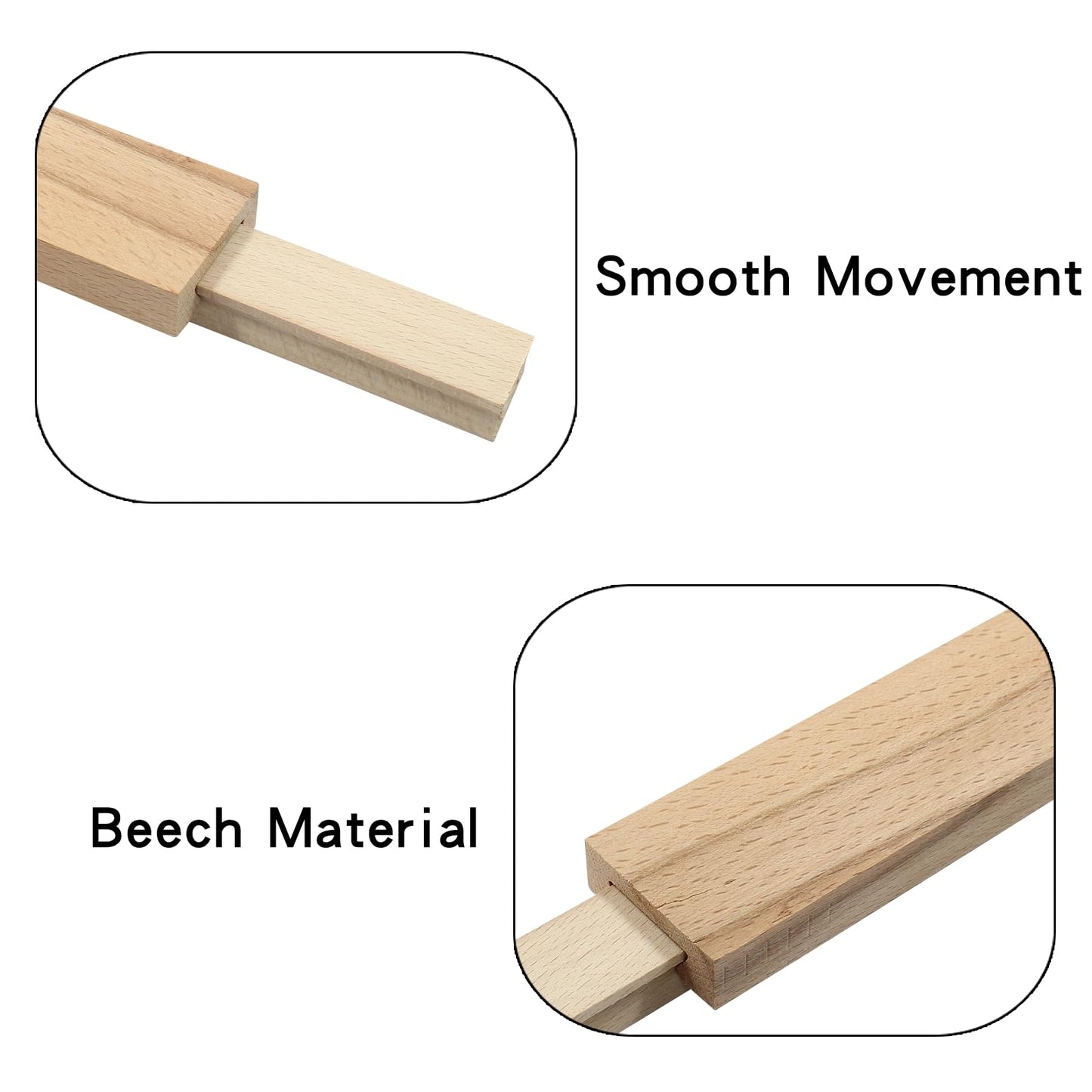 Rierdge 6pcs Wooden Drawer Slides, 14”/35cm Wood Center Mount Guide Track Replacement Part
