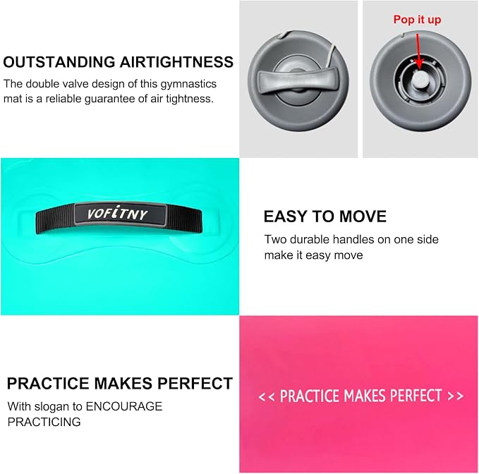 VOFiTNY Gymnastics Tumbling Equipment Air Barrel Inflatable Octagon Tumbler Roller Back-bend Trainer Cheerleading Without Pump