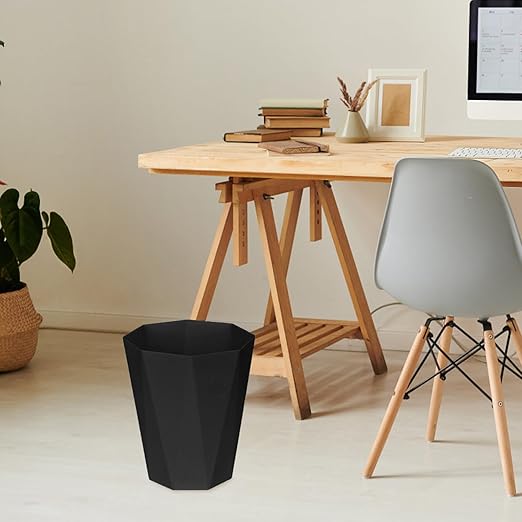 ZXJ Small Trash Can - 1.8 Gallon - Black - Waste Basket - Garbage Bin Bathroom,Kitchen,Office,Dormitory,Camping,Kids Room