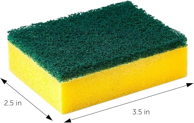 DecorRack 150 Count Non-Scratch Cleaning Scrub Sponges, Dual-Sided Heavy Duty Kitchen Sponges for Dishes, Cleaning Household, Bathroom, Car Wash - Multicolor (Pack of 150)