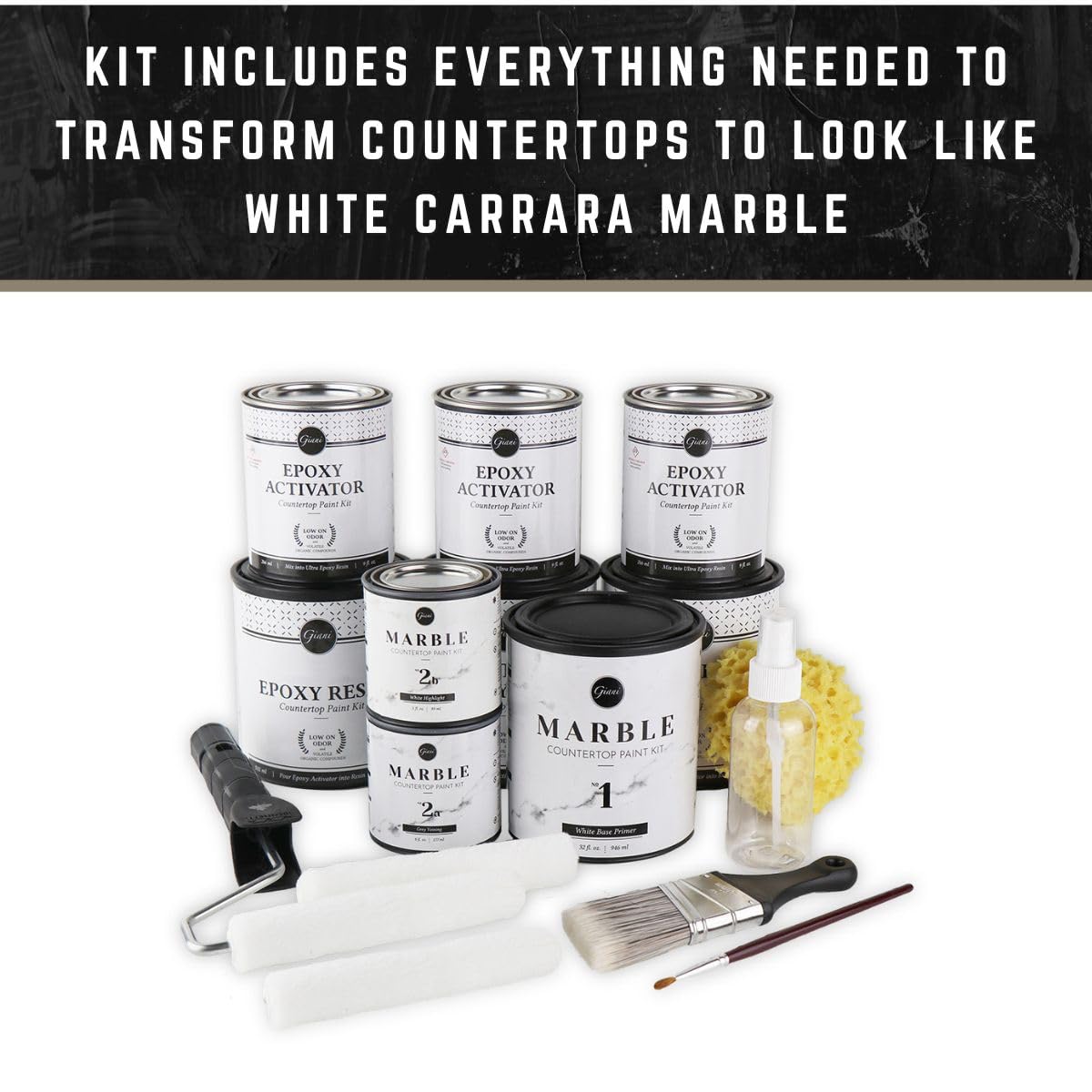 Giani Marble Easy Epoxy Countertop Paint Kit (Carrara White)