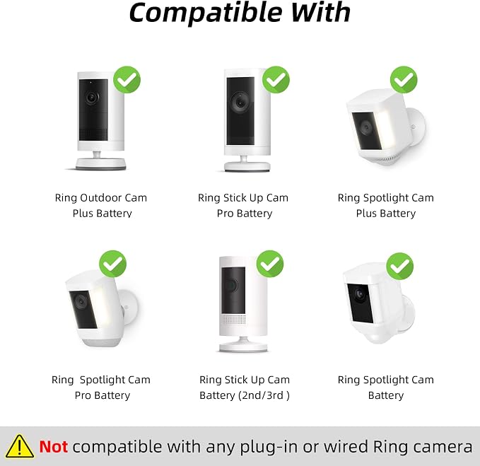LIYVZ 5W Solar Panel for Ring with 8000mAh Battery, Compatible with Ring Spotlight Cam Plus & Stick Up Camera Solar Panel for Ring Camera