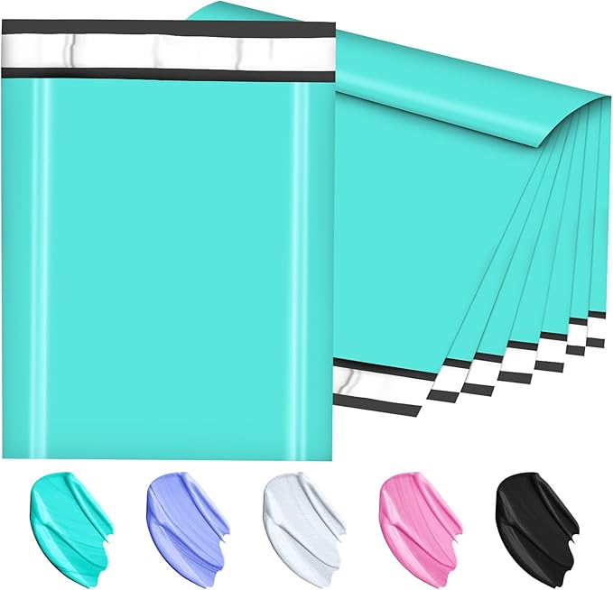 Poly Mailers 14.5x19, Large Poly Mailers 100 Pack, Shipping Mailers with Self Seal Adhesive, Waterproof and Tear-Proof Mailers Poly Bags for Small Business (Teal）