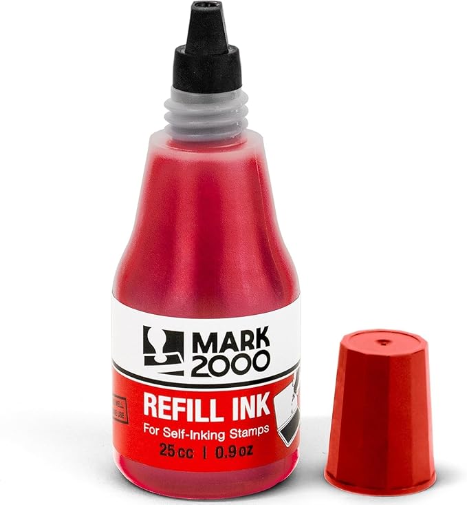 Self-Inking Refill Ink - 2 Pack - Blue & Red - 25cc (0.9oz)
