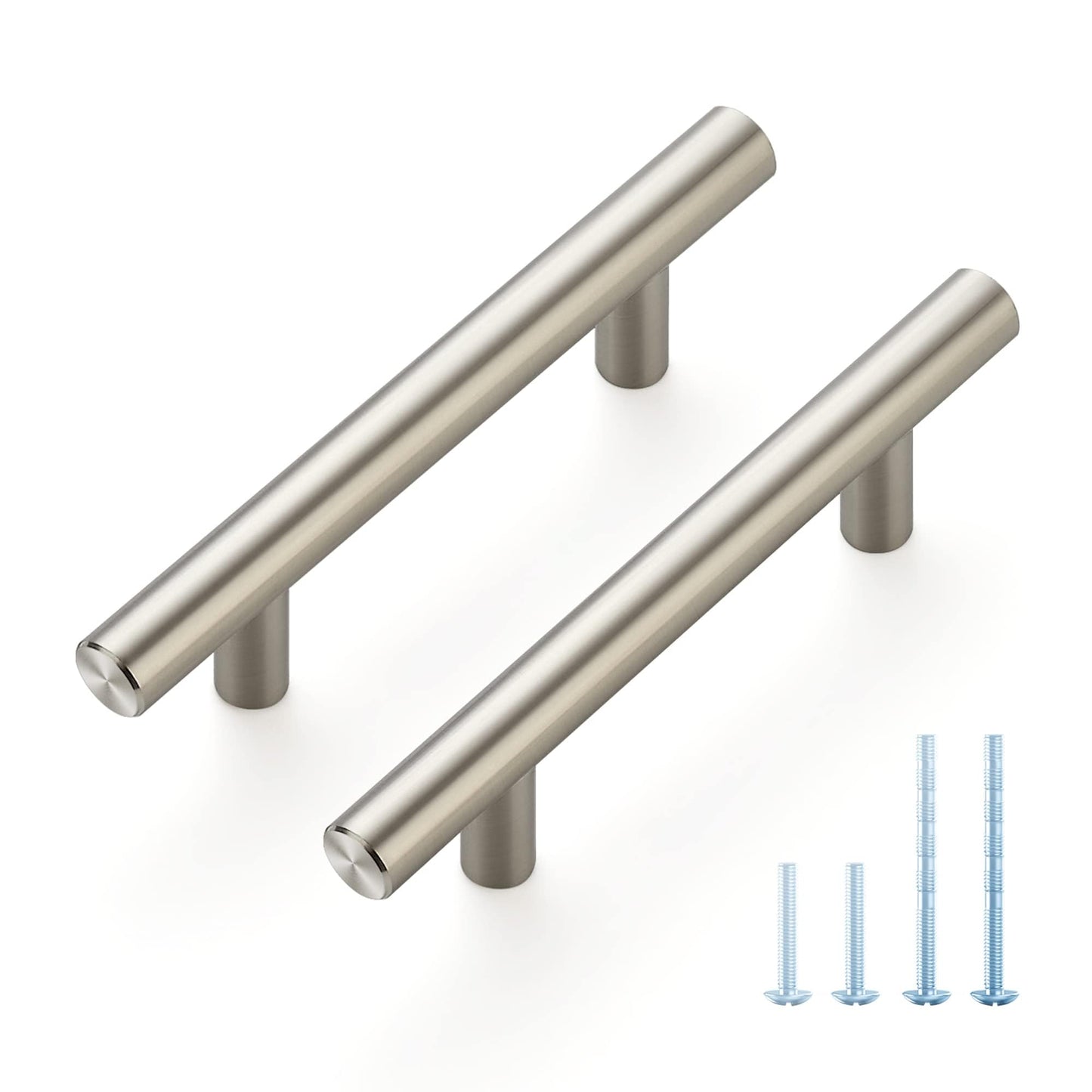 JOY DECOR 30 Pack 5 Inch Cabinet Pulls, 3 Inch (76mm) Hole Center Stainless Steel Drawer Handles for Kitchen Cabinets, Cupboard, Wardrobe – Brushed Nickel Silver