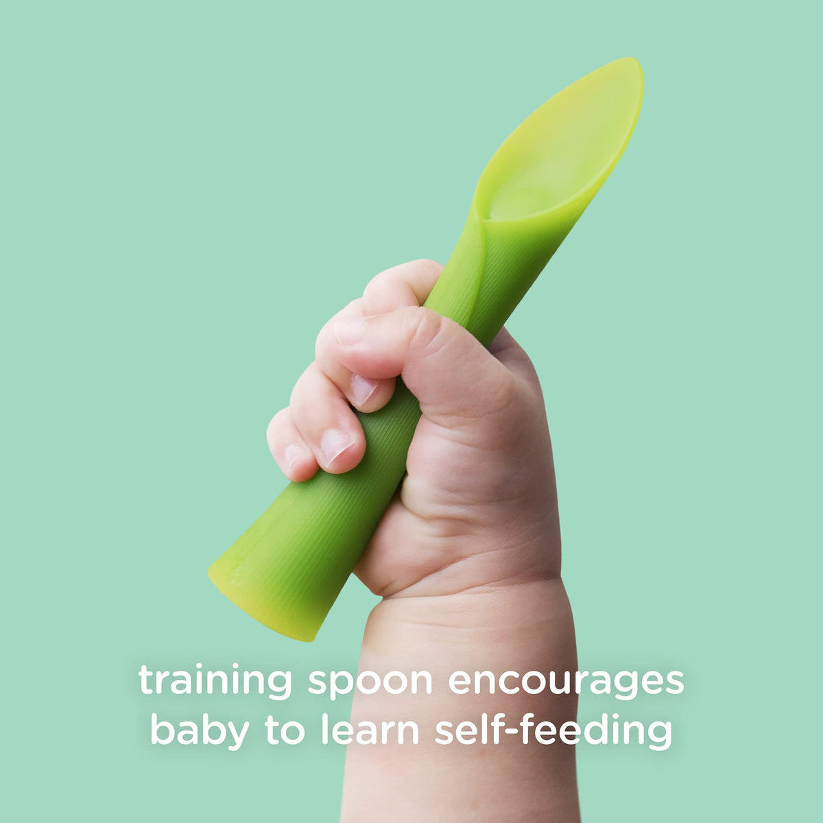 Olababy Baby and Children's Spoon (Training, Set of 2) - Flexible Learning Spoon for Complementary Foods Introduction | Soft, Flexible Silicone BPA-Free