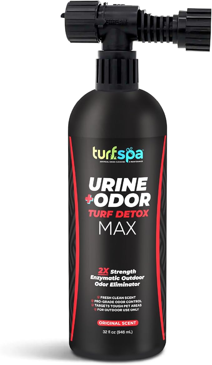 MAX Urine & Odor Turf Detox: Double-Strength Enzyme Cleaner & Odor Eliminator for Artificial Grass, Turf, Concrete & Patios, Pet Urine Enzymatic Cleaner for Dogs & Cats – 32 oz Sprayer