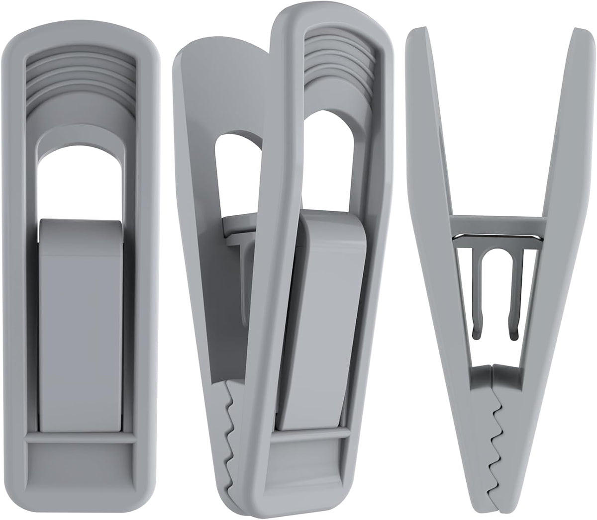 Hanger Clips for Velvet Hangers (Grey, 40 PCS), Non-Slip Plastic Clips Skirt Hanger Clips for Gray Flocking Hangers