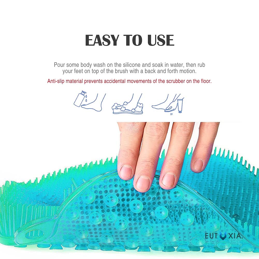 Eutuxia Shower Foot Scrubber Mat with Non-Slip Suction Cups, Foot Massager, Acupressure Mat, Improve Circulation & Reduce Feet Pain