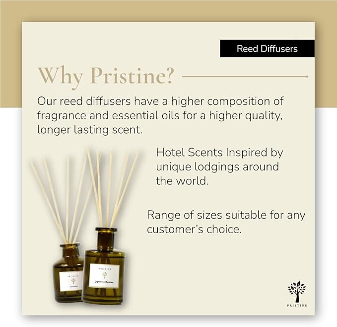 PRISTINE Casa Particular/Inspired by Wyndham Reed Diffuser for Home | Rich Blend of Tobacco Leaves, Sweetness of Guava Reed Diffuser Set, Oil & Reed Diffuser Sticks | Home & Office Decor