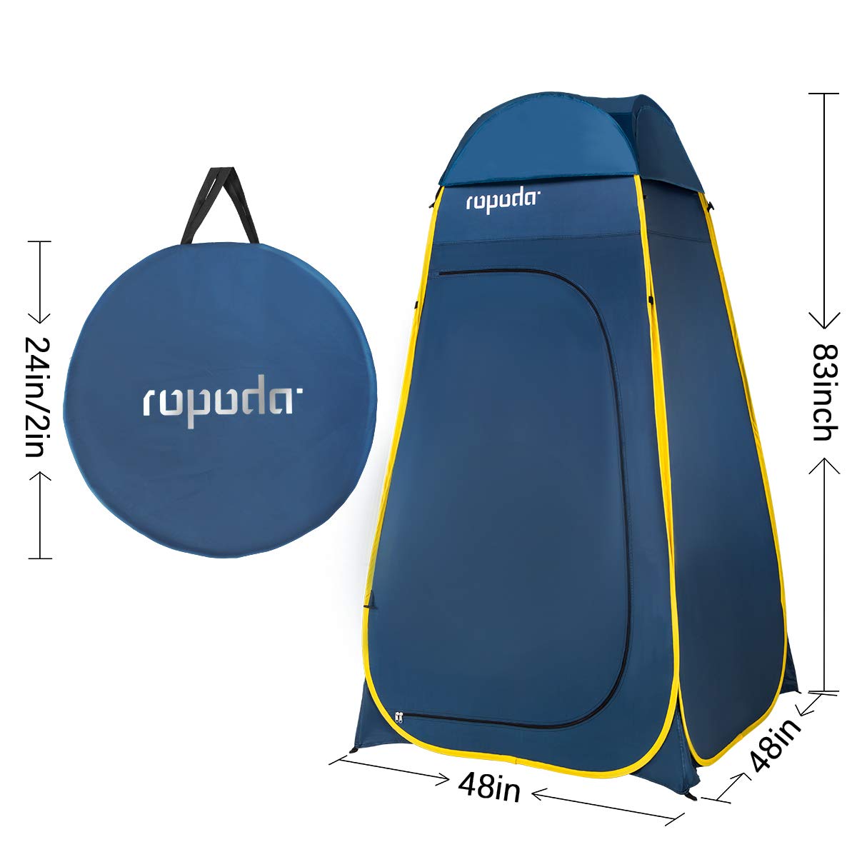 ropoda Pop Up Tent 83" x 48" x 48" Upgrade Privacy Tent, Porta-Potty Changing Portable Changing Room Includes 1 Removable Bottom,8 Stakes,1Removable Rain Cover,1 Carrying Bag