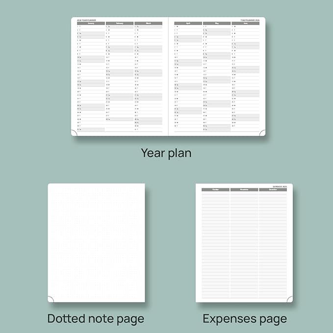 POPRUN Planner 2025-2026, (Large 8.5'' x 10.5'' Hard Cover) Academic Calendar (July 25-June 26) Daily Weekly and Monthly Appointment Book with Hourly Time Slots, Monthly Tabs, 100 GSM - Burgundy