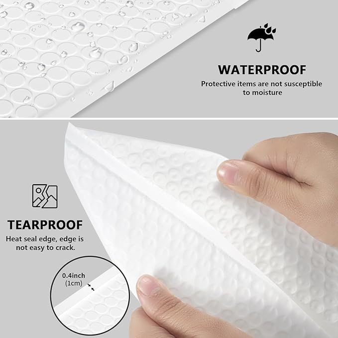 Bubble Mailers 8.5x11inch 40Pack White Bubble Mailers Self-Seal Padded Mailing Envelopes Bubble Opaque Padded Mailer for Small Businesses to Package and Mail Jewelry Cosmetics#2