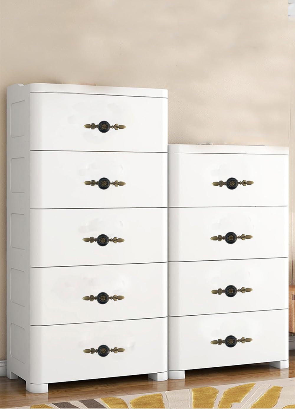 HUAMULAN 8 Pack Retro Ceramic Knobs,Vintage Dresser Kitchen Petal Cabinet Pulls Zinc Alloy Base Back Plate Cupboard Wardrobe Drawer Door Handles