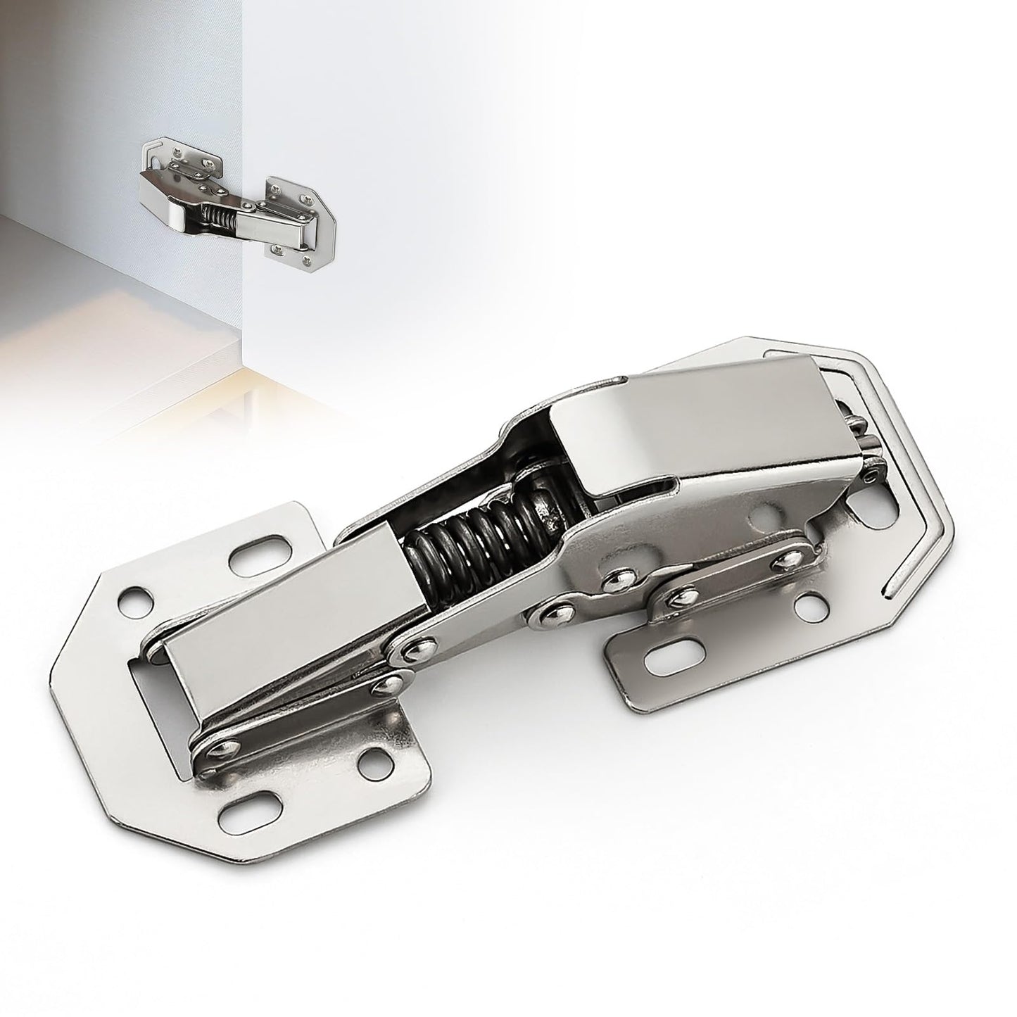 Ravinte 10 Pack Hidden Hinges Soft Close Surface Mount Kitchen Cabinet Hinges, No Pre-drilled for Kitchen Cupboard