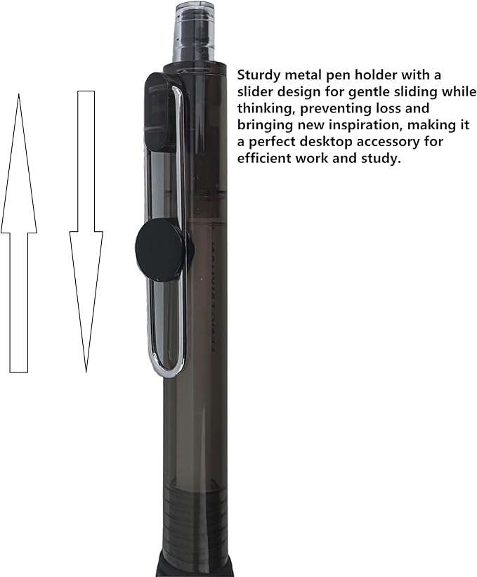 Fengtaiyuan Black Ink, 0.38mm, Retractable Gel Ink Rollerball Pens, Ultra Fine, Comfortable Grip, Easy Hold, Writting Smooth, 12 Pack (BlackZS038P12)