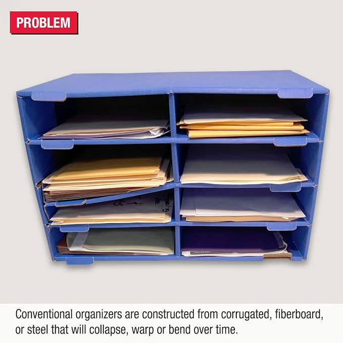Ultimate Office TierDrop Desktop Organizer/Forms Mailroom Classroom Sorter, 8-Compartments with Optional Add-On Tiers for Easy Expansion, Gray w/Black…